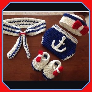 🇱🇷⚓️NEW⚓️Baby Sailor Photo Prop Set⚓️👩🏼‍✈️